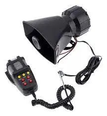 ALARMA SIRENA 7 TONOS 12V 30W CON MICROFONO PI.16  - PI.16