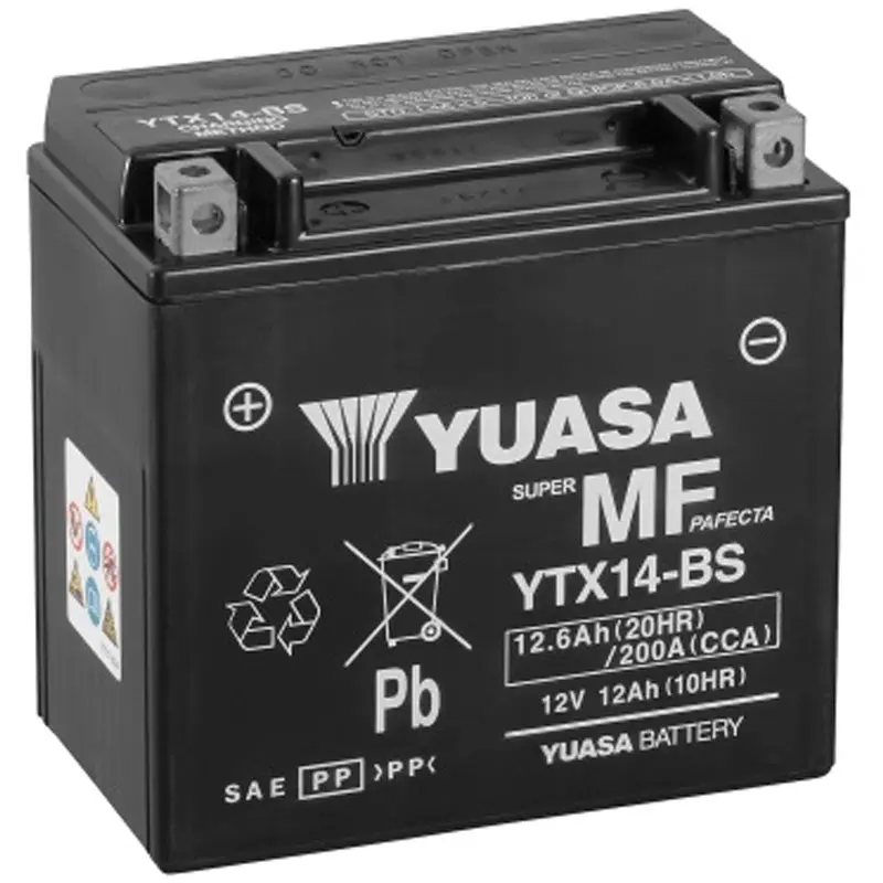 BATERÍA YUASA YTX14-BS SIN MANTENIMIENTO