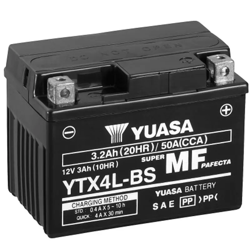 BATERÍA YUASA YTX4L-BS SIN MANTENIMIENTO
