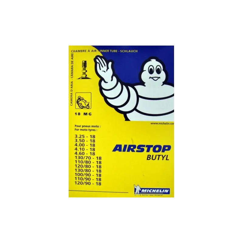 Cámara 3,25-4,60 x 110-150  Llanta 18 Reforzada Michelin  .