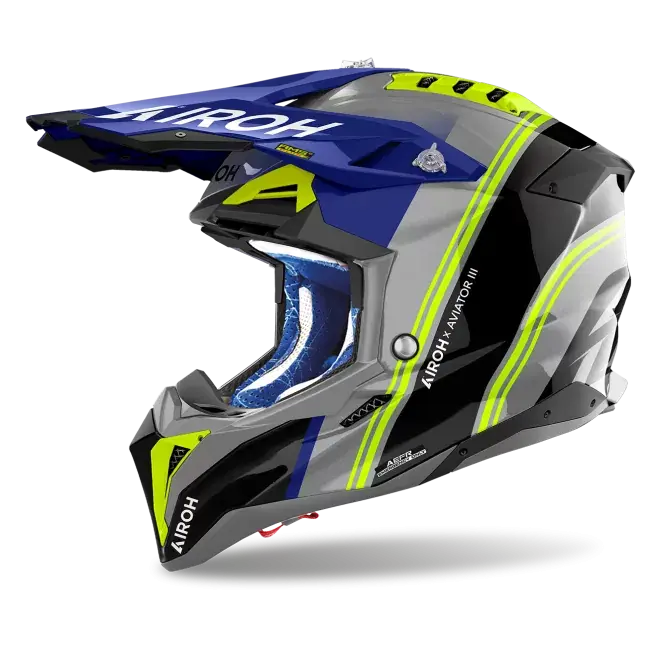 CASCO AIROH AVIATOR 3 HIMA BLUE GLOSS