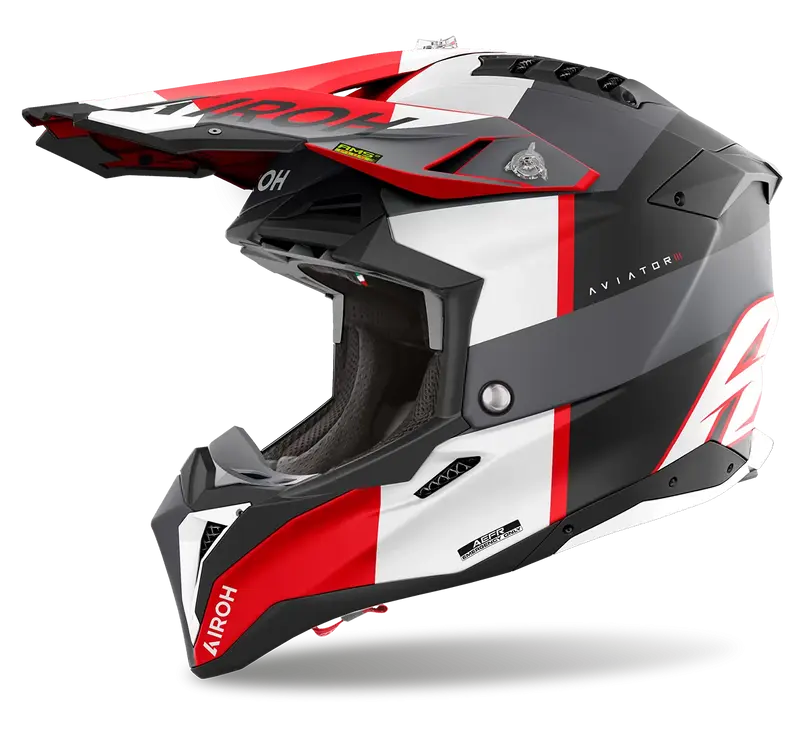 CASCO AIROH AVIATOR 3 MONARCH GREY/RED MATT