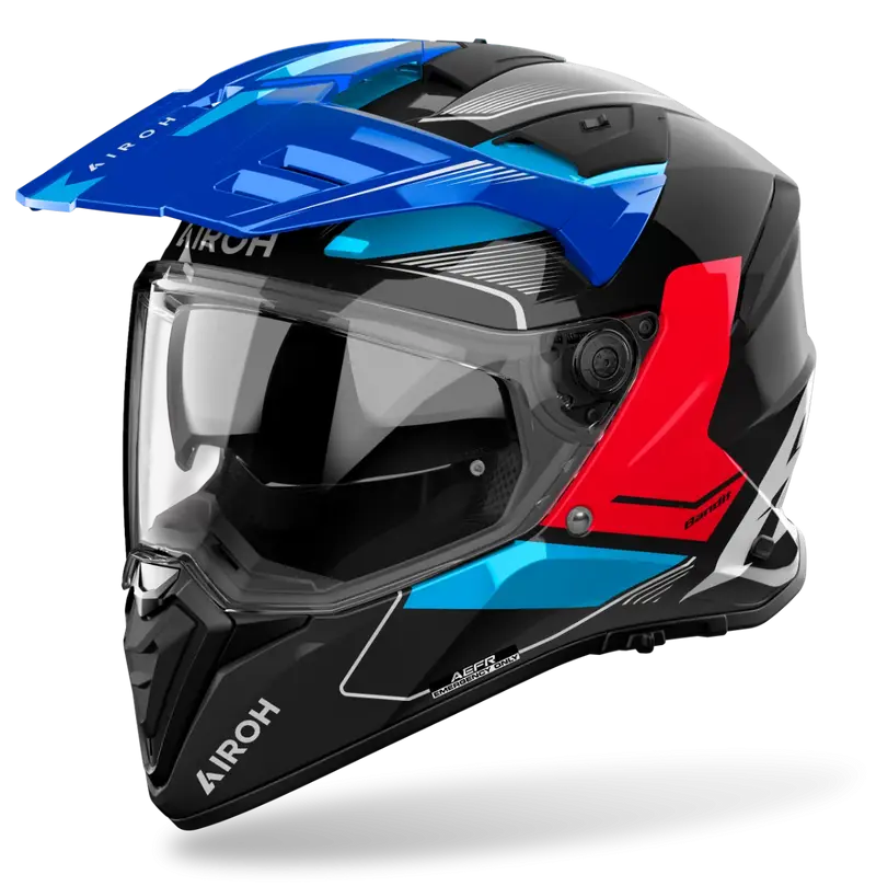 CASCO AIROH BANDIT TUNE BLUE/RED GLOSS