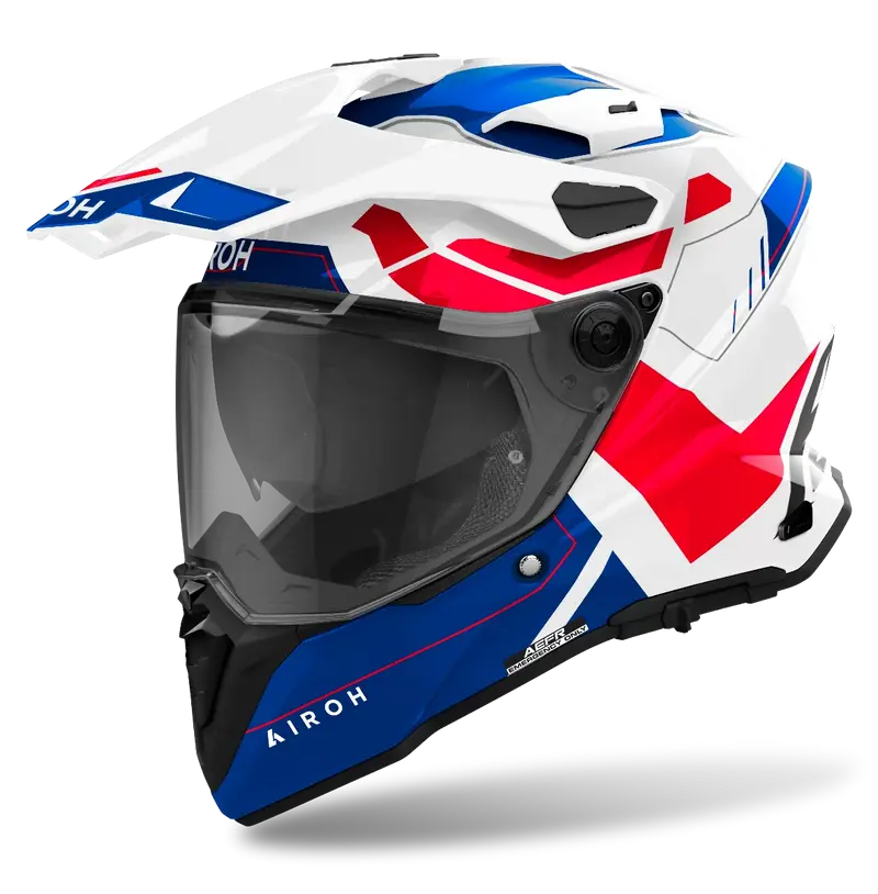 CASCO AIROH COMMANDER 2 REVEAL BLUE/RED GLOSS