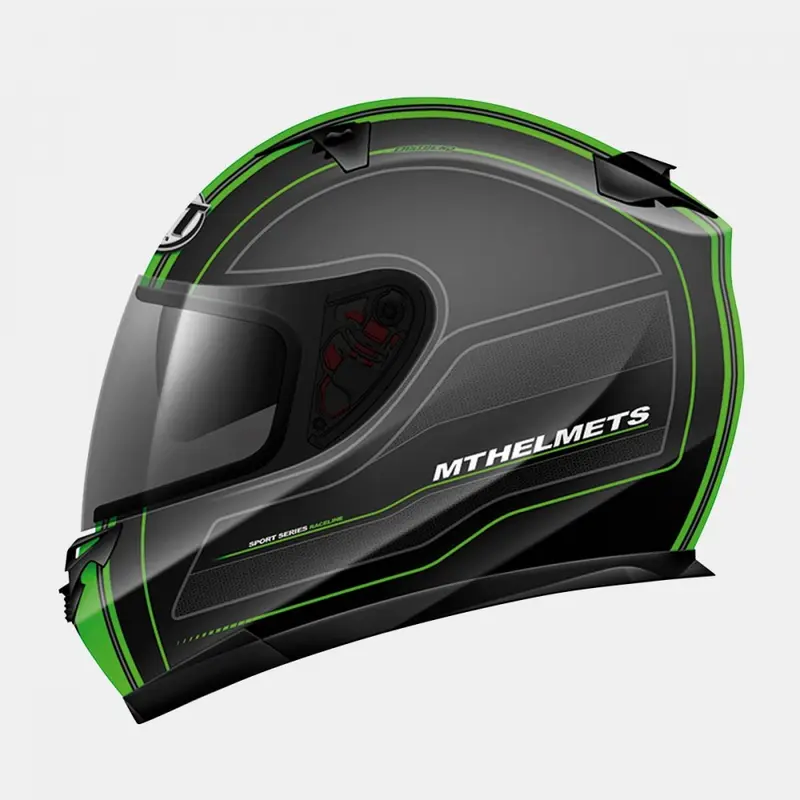 Casco Black Flúor Green Blade SV MT Helmets .