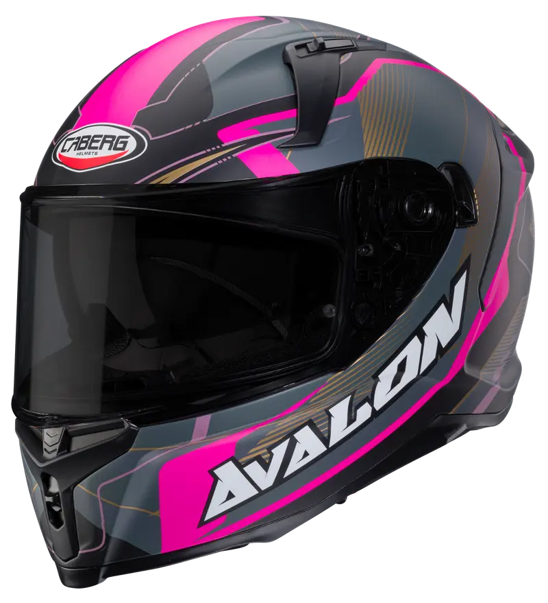 CASCO CABERG AVALON X OPTIC MATT BLACK/GREY/FUCHSIA