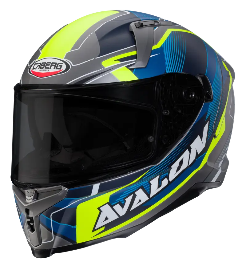CASCO CABERG AVALON X OPTIC MATT GREY/BLUE/YELLOW FLUO