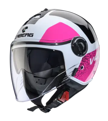 CASCO CABERG RIVIERA V4X ALPHA WHITE/FUCHSIA/BLACK