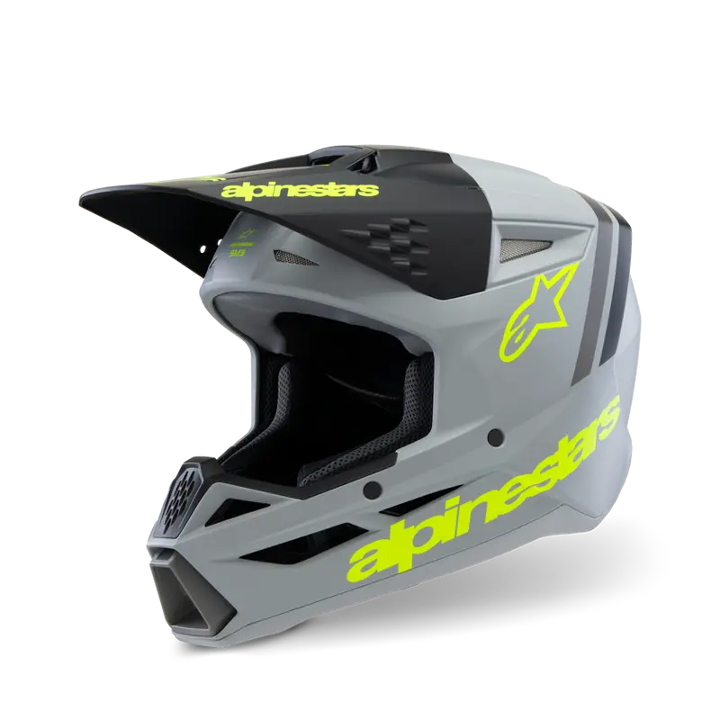 Casco Infantil SM3 Radium ECE06 Gris, Amarillo y Negro Alpinestars .