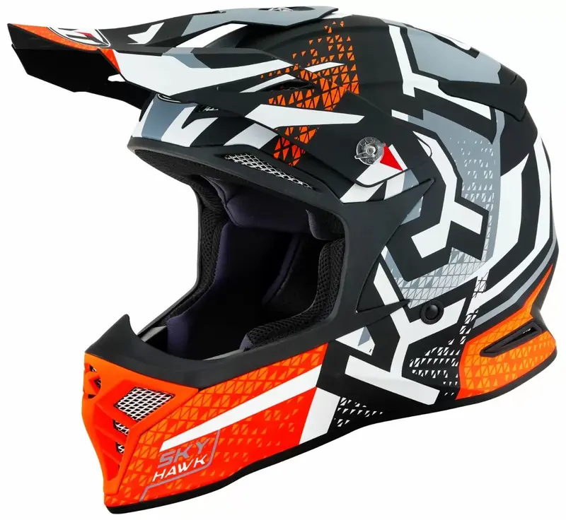 CASCO KYT SKYHAWK HYPERFLOW MATT GREY/ORANGE