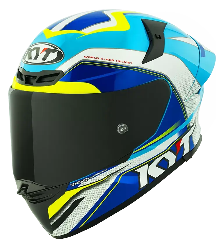 CASCO KYT TT-REVO GRAND PRIX WHITE/LIGHT BLUE