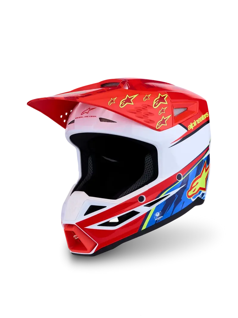 Casco S-M3 Falcon Rojo Azul ECE 22.06 Alpinestars .