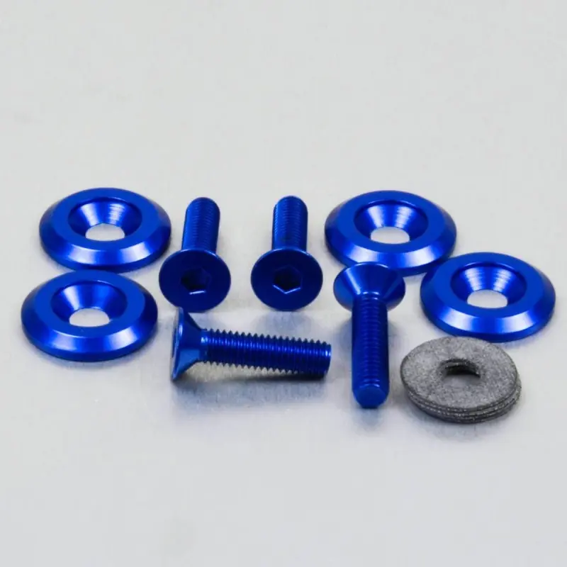 Kit Tornillos / Arandelas Avellanados de Aluminio Azul 4UD Pro-Bolt