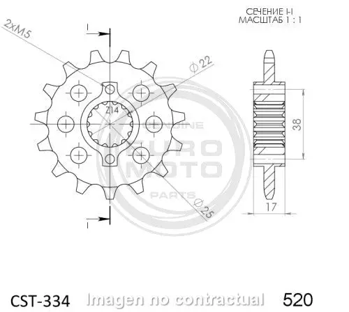 PIÑÓN SUPERSPROX DUCATI 520 X 14  - CST334X14