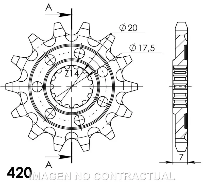 PIÑÓN SUPERSPROX YAMAHA 420 X 14 - CST560X14