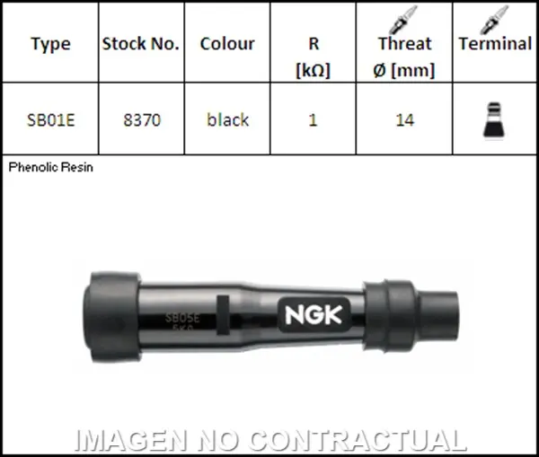 PIPA DE BUJÍA NGK SB01E