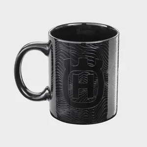 Taza Negra Logo Husqvarna .