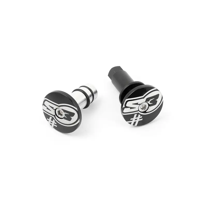 Topes de Manillar Aluminio "5" Negros S3 .